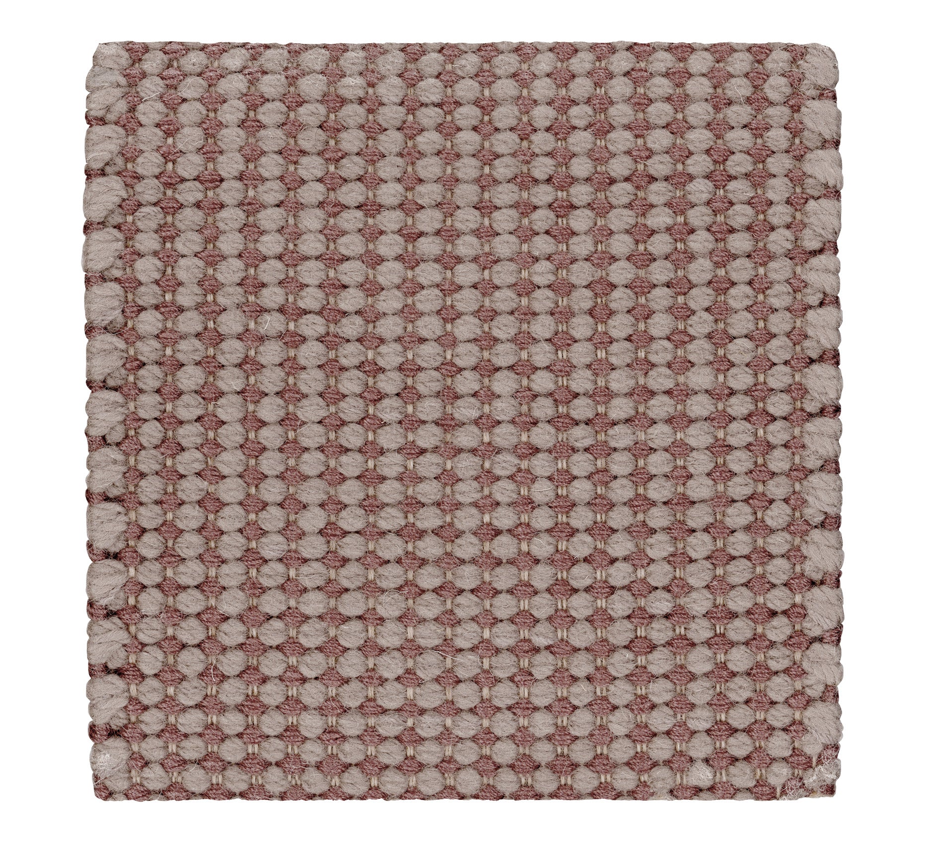 Mile Stone - Wool & Thick Eucalyptus rug, Handwoven,: 8 mm pile, rose brown