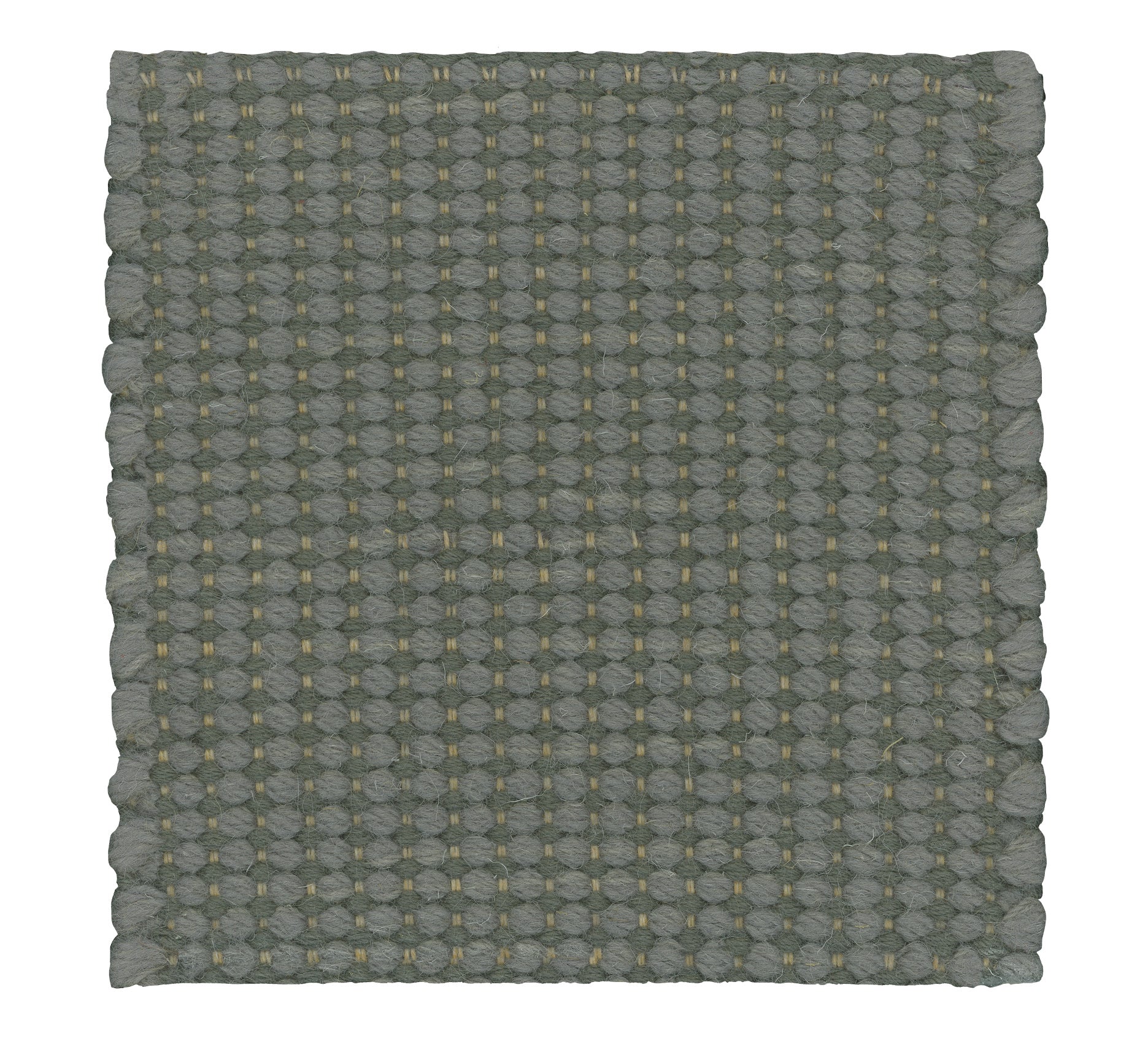Mile Stone - Wool & Thick Eucalyptus rug, Handwoven,: 8 mm pile, green
