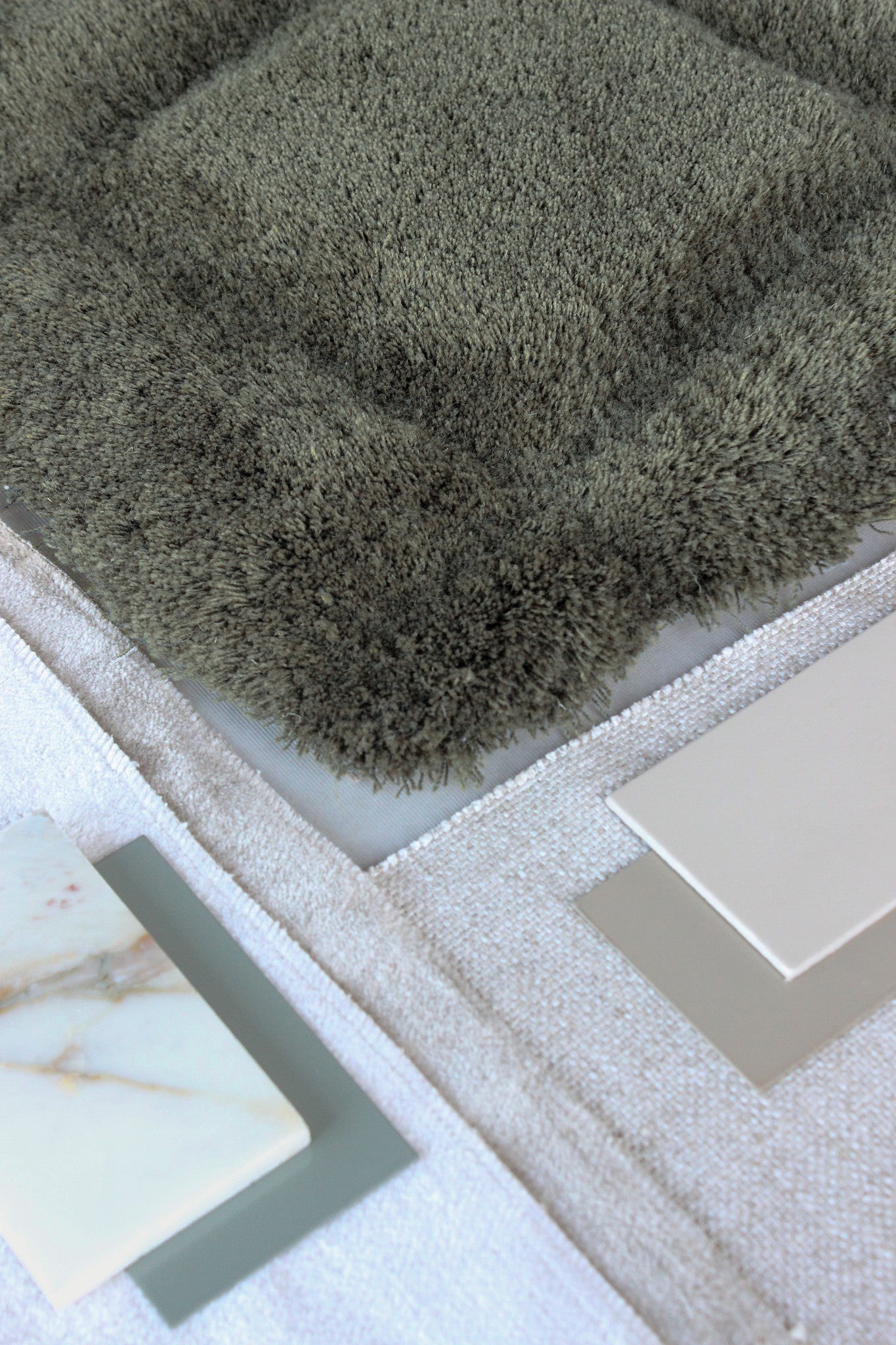 Corner Stoner - Color 4501 Mohair rug, Hand tufted & Hand carved