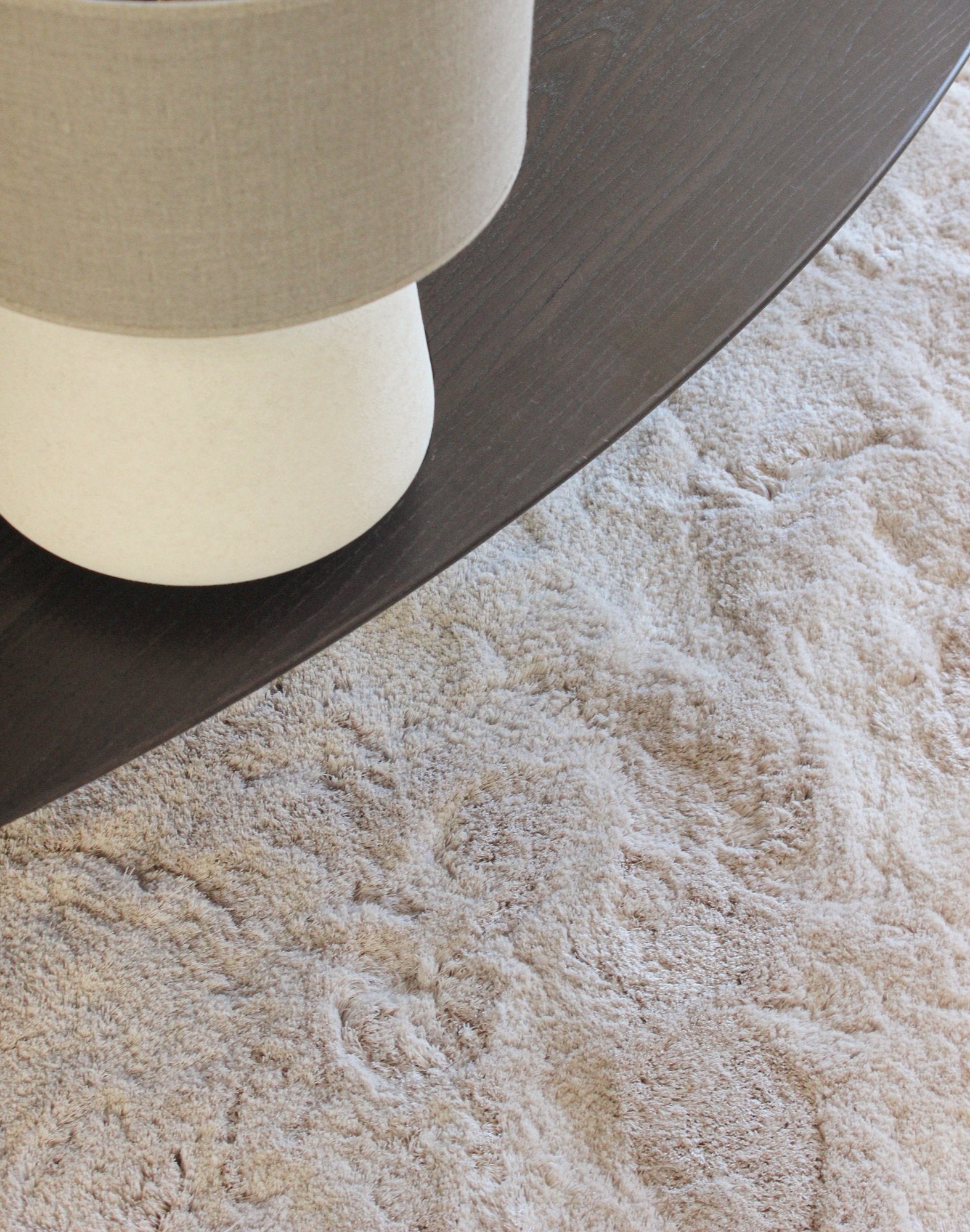 Super Moon 45 - Mohair rug, Hand tufted, 45 mm pile, beige