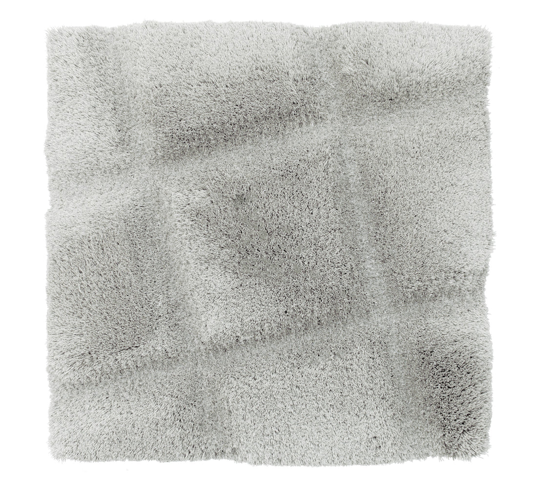 Corner stone -  Eucalyptus Rug, Hand tufted,  Hand carved, 12-25 mm pile, light grey