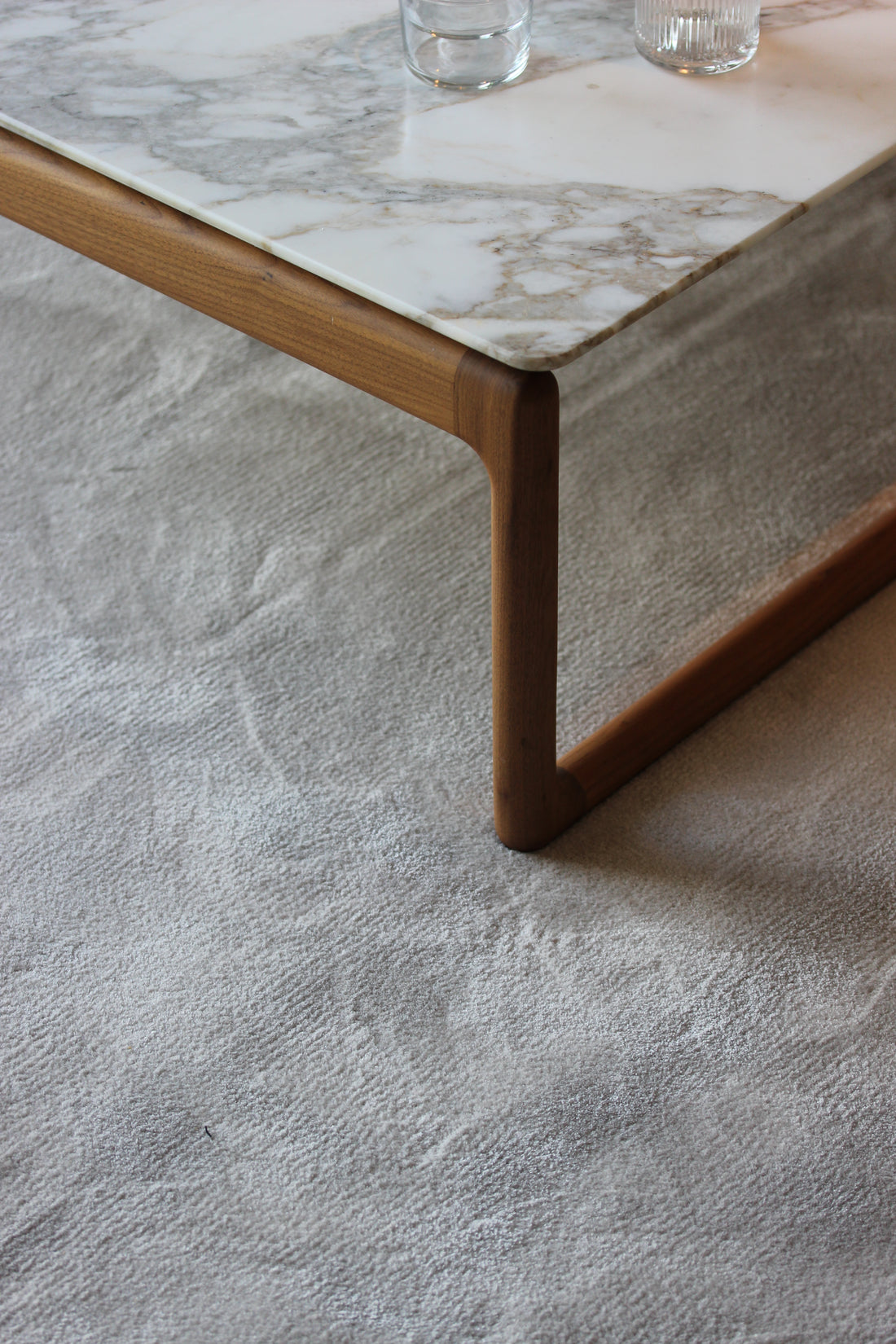 Day light - Bamboo Rug, Hand tufted, 14 mm pile, light grey