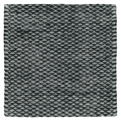 Eagle Eye, Wool rug, Handwoven, 8 mm pile, black white 
