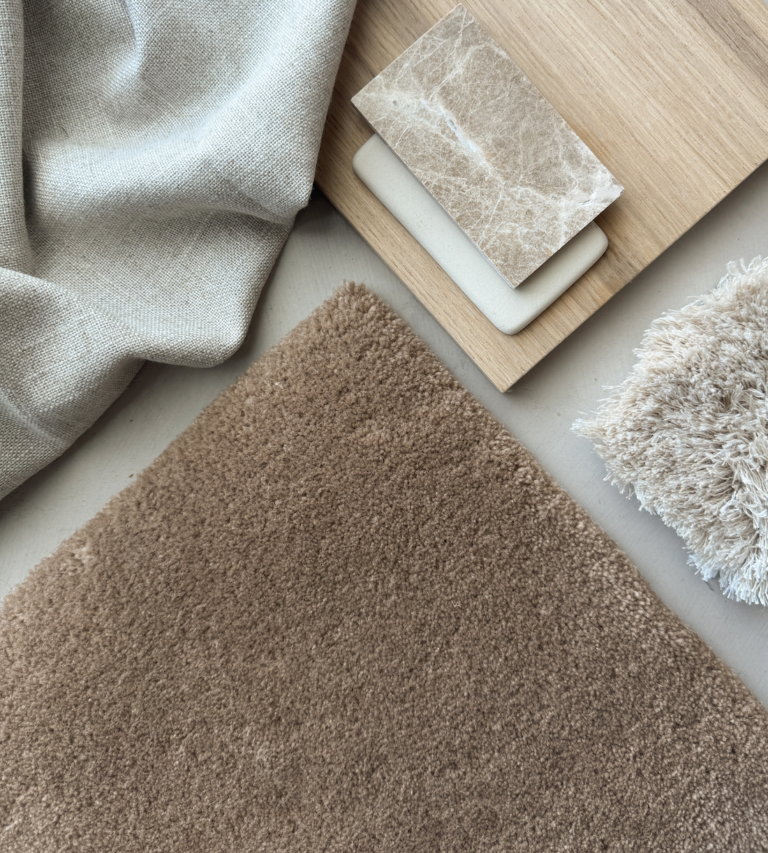 Coming Home - New Zealand Wool, Hand tufted, 16mm pile, bruin grijs 