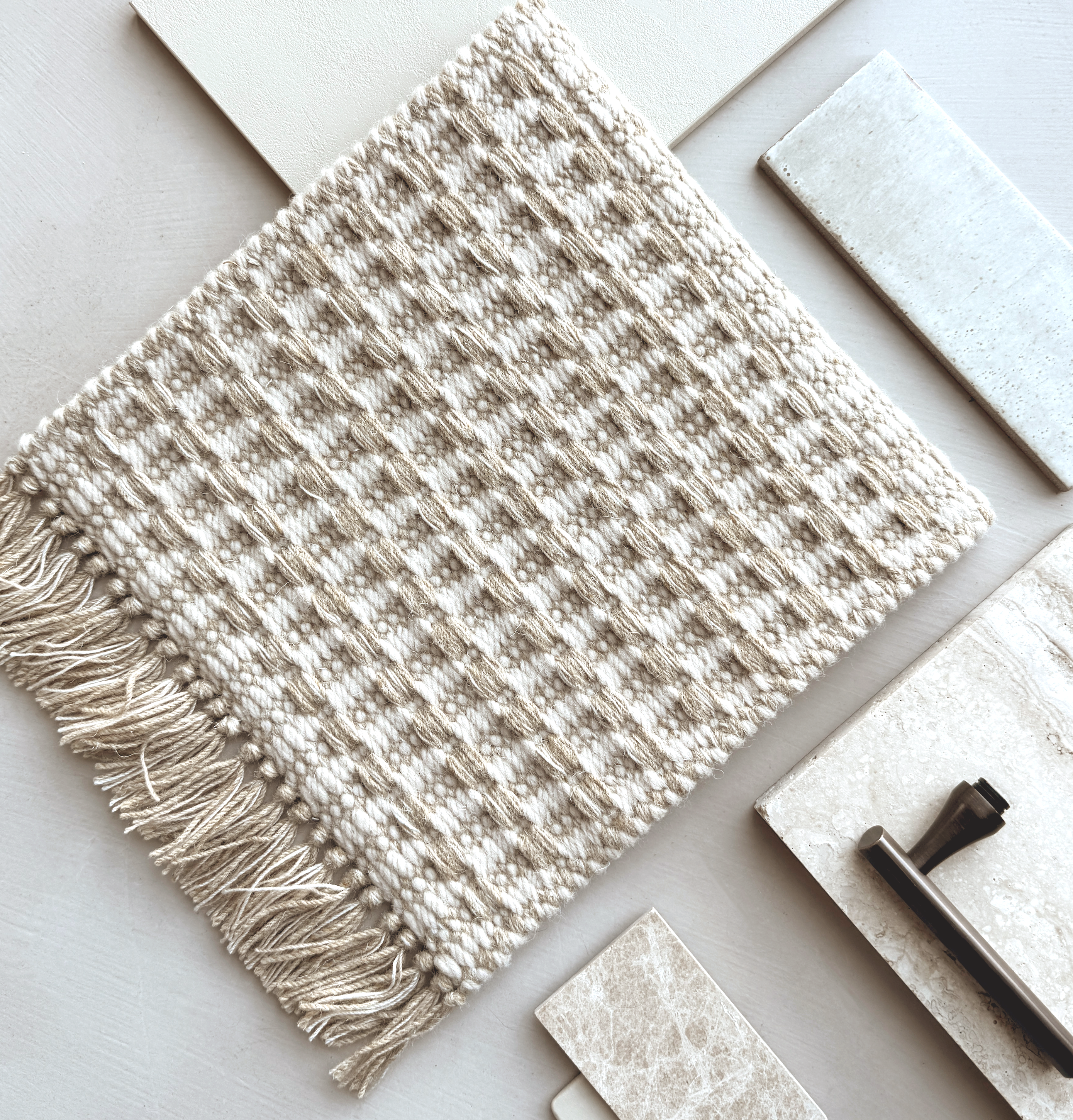 Time Flies - Wool &amp; Eucalyptus rug, Hand woven