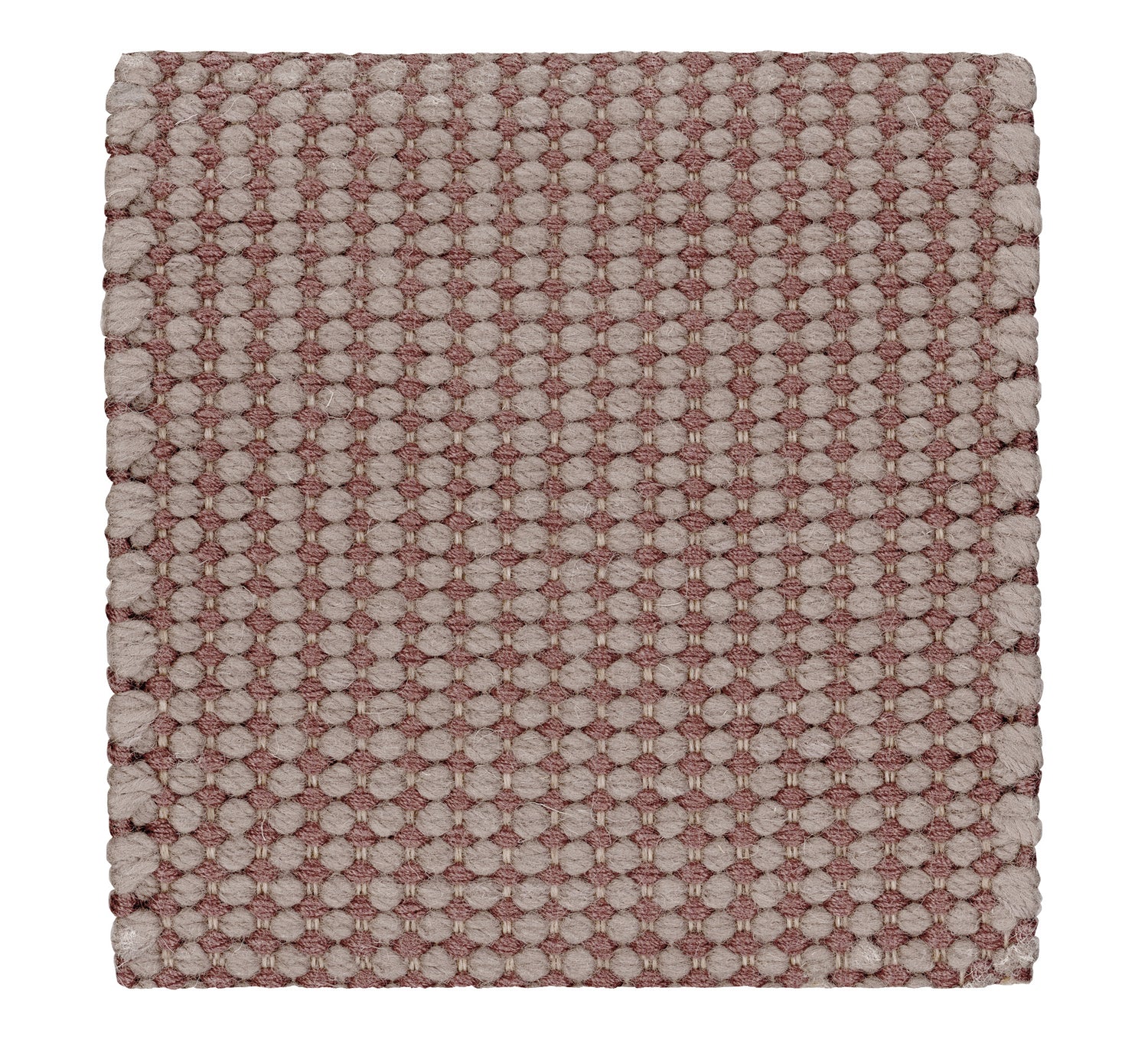 Mile Stone - Wool &amp; Thick Eucalyptus rug, Handwoven,: 8 mm pile, rose brown