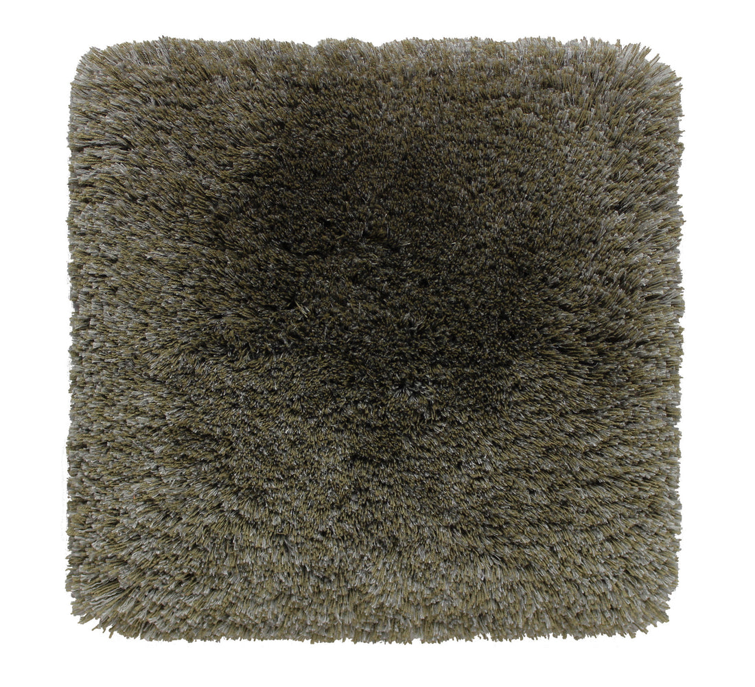 Show Off -  Mohair &amp;  Bamboo rug, Hand tufted, 40 mm pile, dark green 